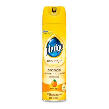 Sc Johnson Pledge® Furniture Polish, Orange, 9.7 Oz. Aerosol Spray, 6/Carton 323148